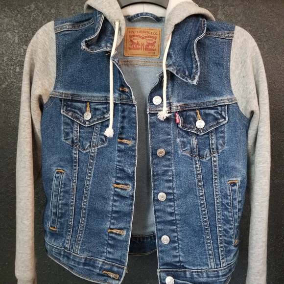 Levi's hybrid trucker jacket denim with hood - Picture 4 of 6